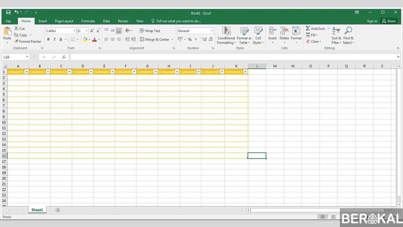 cara membuat tabel di ms excel