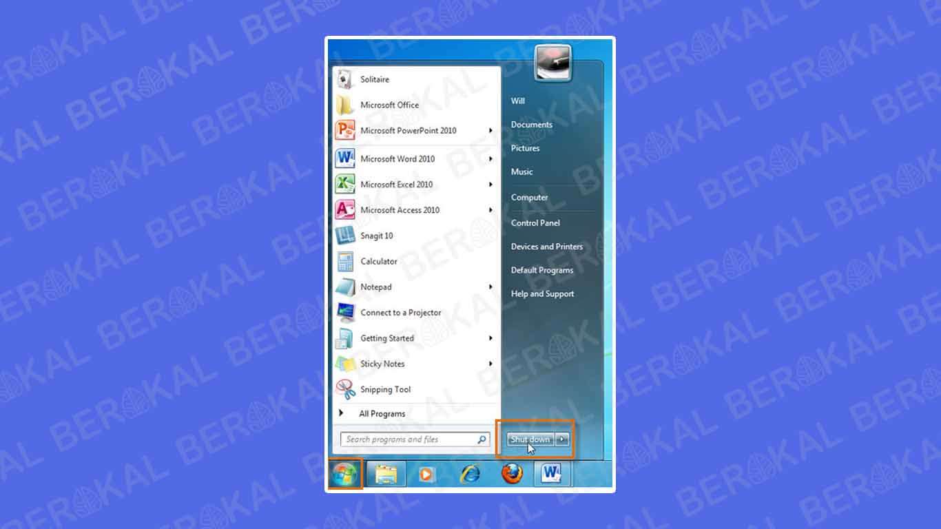 Cara Mematikan Komputer Windows 7 Cara Mematikan Komputer Windows 7