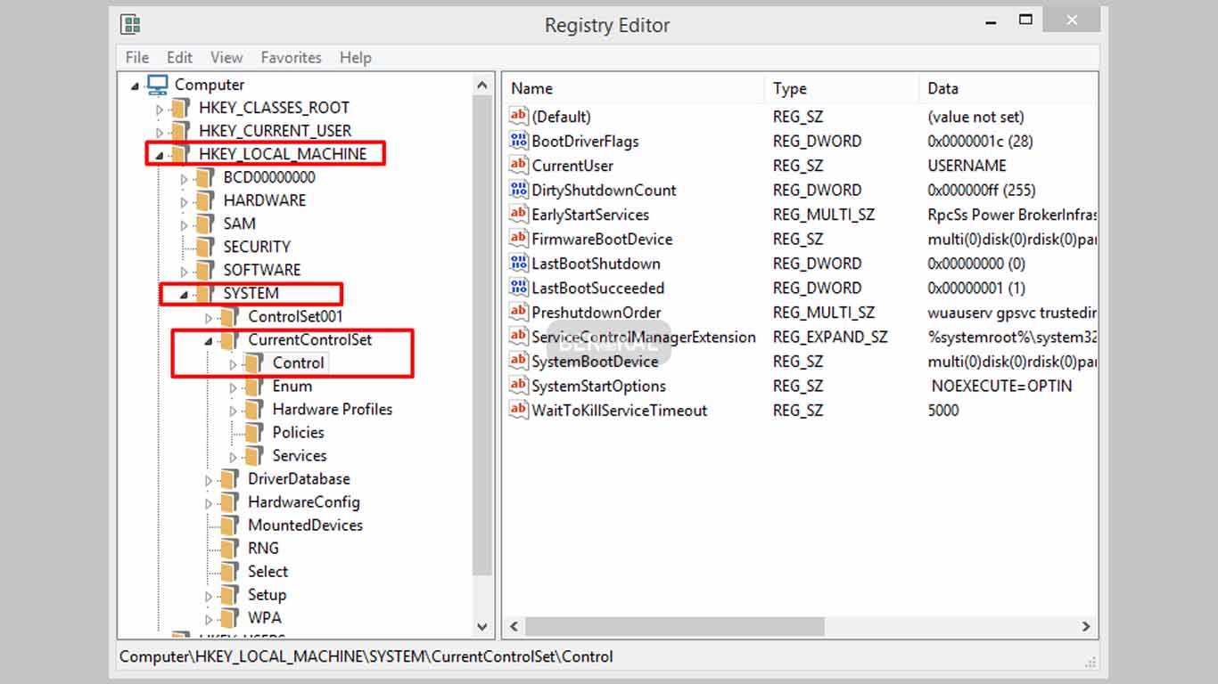 control regedit control regedit