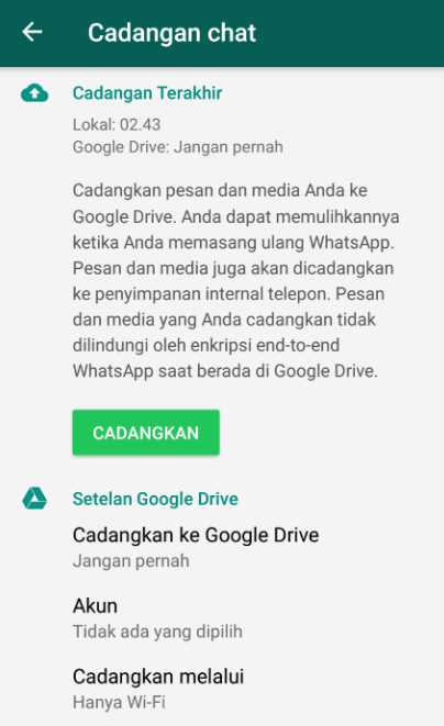 Cadangan Chat WhatsApp Cadangan Chat WhatsApp