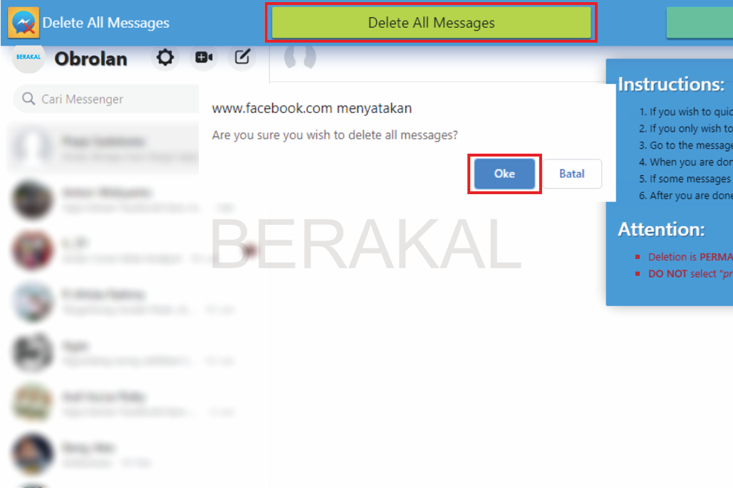 delete all messages delete all messages