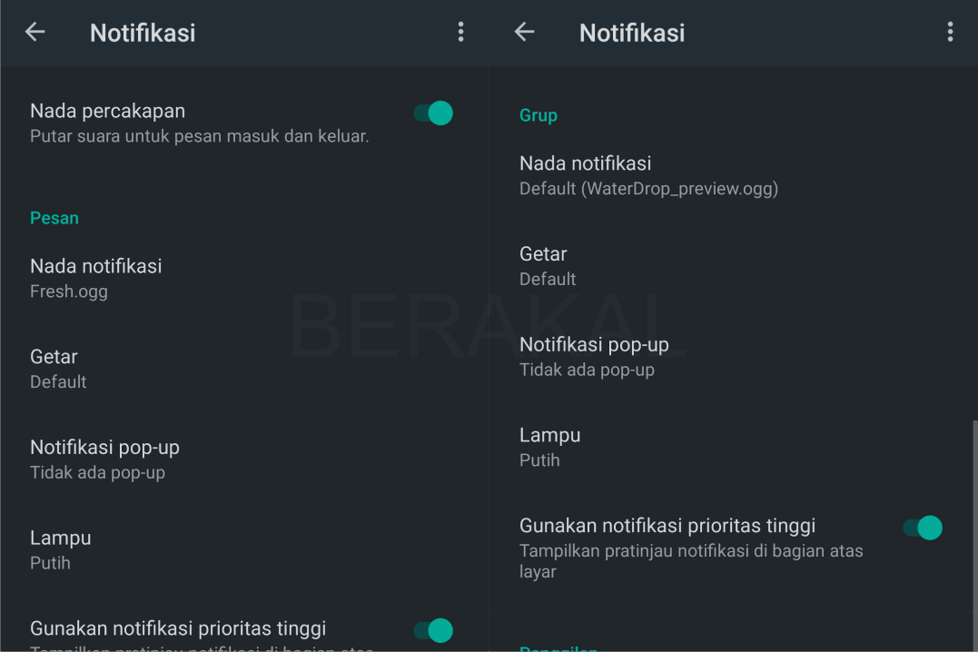 setelan notifikasi whatsapp setelan notifikasi whatsapp