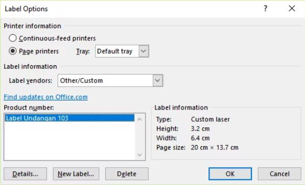 Label Options Label Options