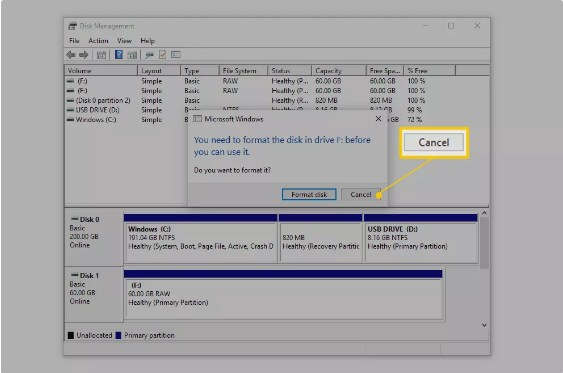 Cancel Format Disk Cancel Format Disk