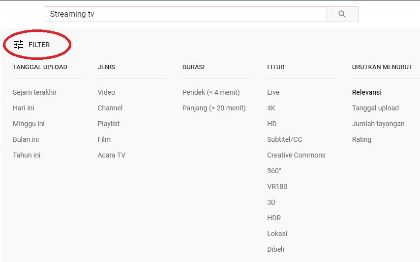 Klik menu filters Klik menu filters