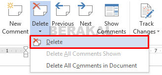 delete comments word delete comments word