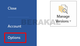 menu option word menu option word