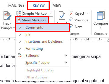 show markup show markup