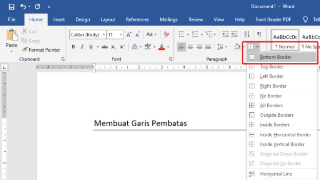 cara membuat garis pembatas di Word cara membuat garis pembatas di Word