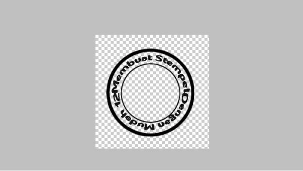 hasil membuat Stempel di Photoshop