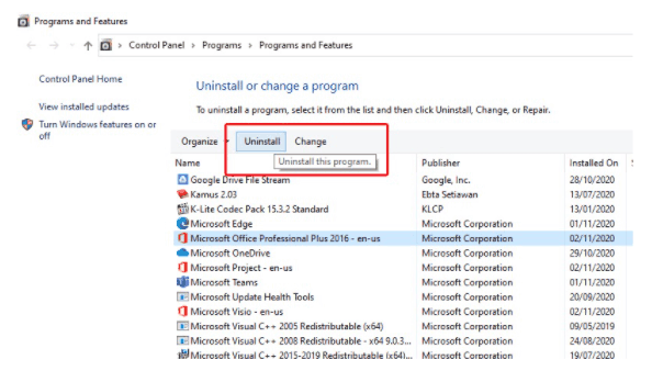Menghapus Microsoft Office Menghapus Microsoft Office