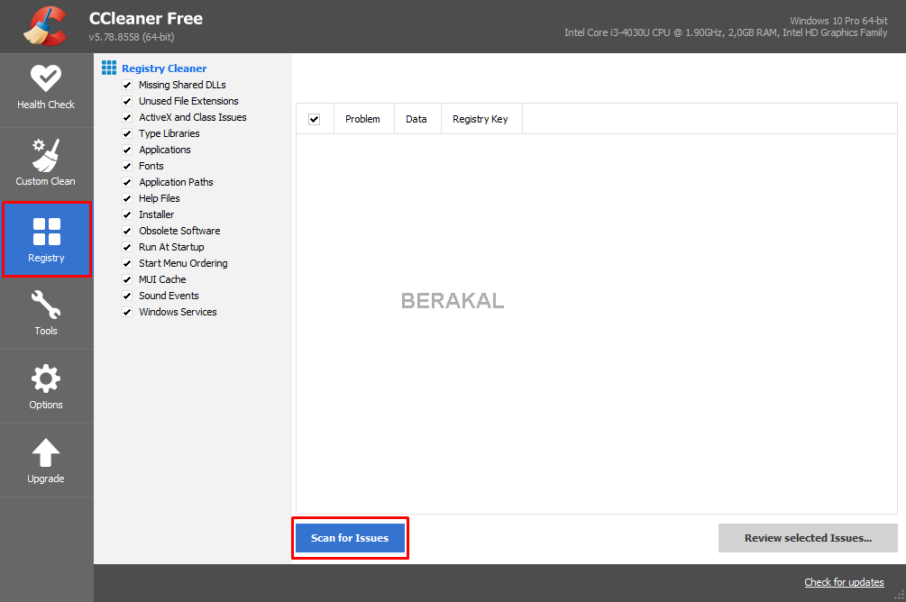 ccleaner registry scan ccleaner registry scan