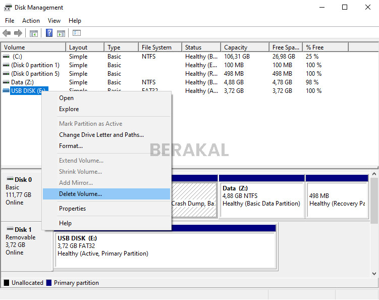 Delete Volume Hardisk Delete Volume Hardisk