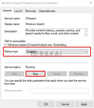 Disable Windows Search
