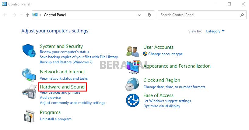 Hardware and Sound Control Panel Hardware and Sound Control Panel