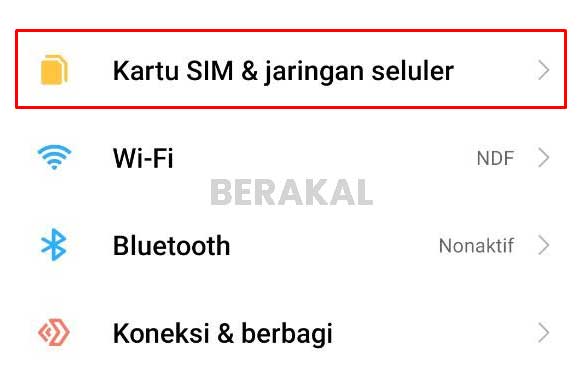 Pengaturan Kartu SIM Pengaturan Kartu SIM