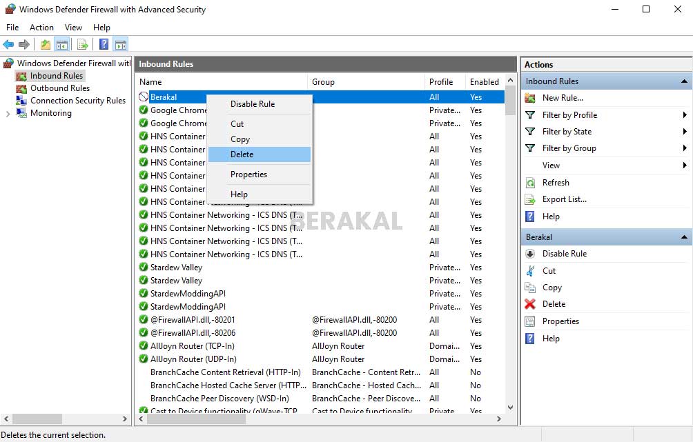 Delete Firewall Delete Firewall