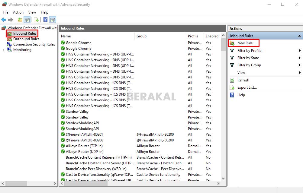 New Rules Inbound Firewall New Rules Inbound Firewall