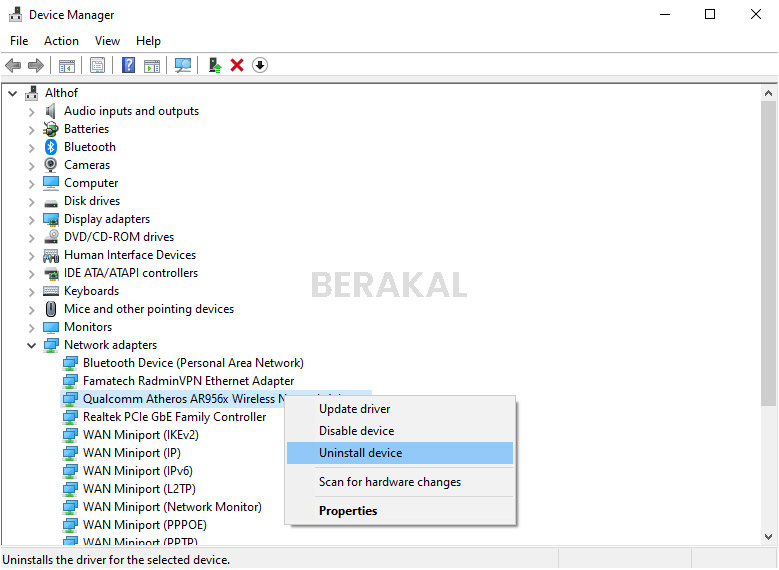 Uninstall Driver WiFi Uninstall Driver WiFi